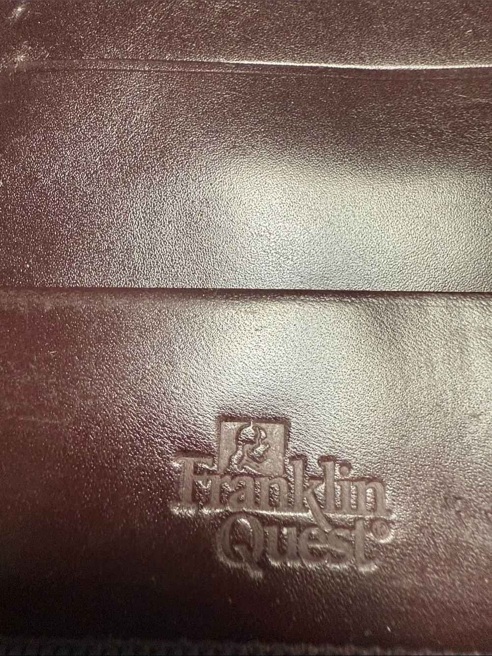 Franklin Men's Burgundy Woven Leather Planner